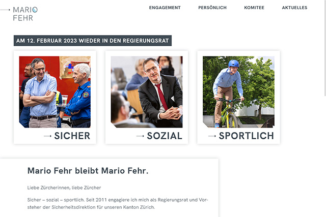 Screenshot Website mariofehr.ch
